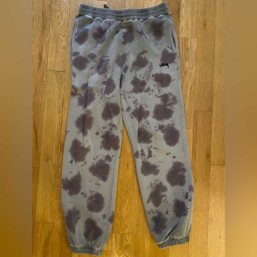 Grey TieDye Stussy Sweatpants